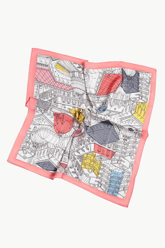 Pink City Square Scarf